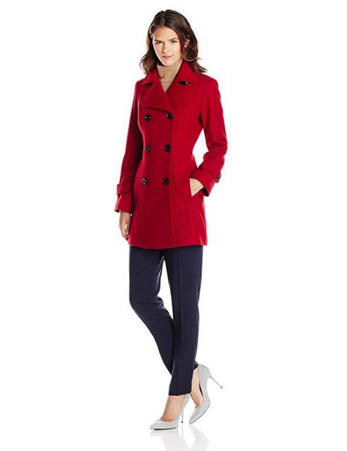 anne klein double breasted pea coat