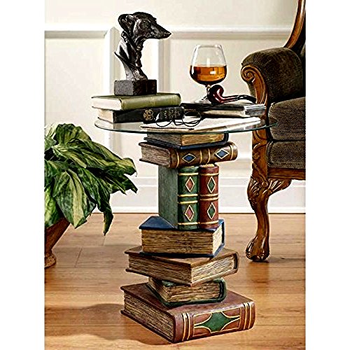 Stacked Books End Table in Multi Color Book Stack for Frame