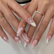 Amazon.com: Uñas postizas a presión de almendra, uñas postizas ...