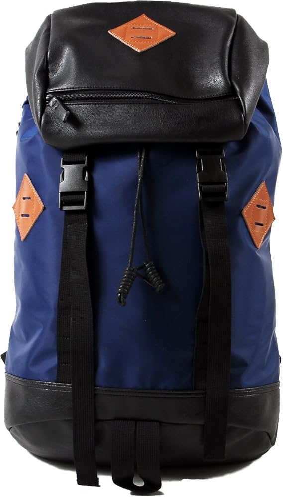 Amazon Co Jp アスタリスク Astarisk リュック メンズ レディース レザー ナイロン フラップ リュックサック デイバッグ ネイビー 服 ファッション小物