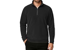 Askdeer Men's Quarter Zip Pullover Mock Neck Polar Fleece Sweatshirt Thermal Winter Sweater with Pocket