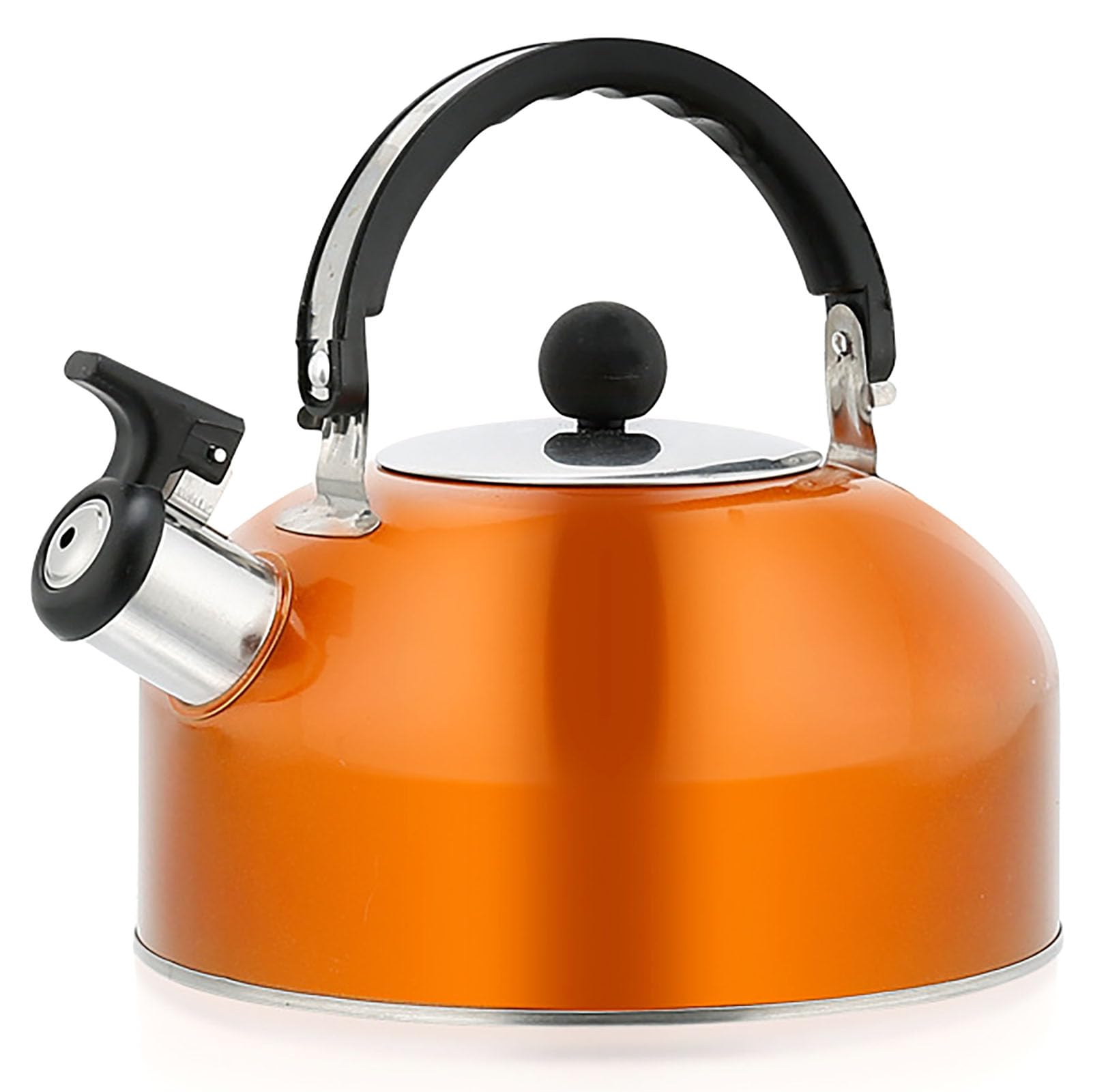 Photo 1 of 2.7 Quart (3 L) Tea Kettle, Food Grade Stainless Steel Teakettle is Best for Boiling Water, Brewing Tea, and Making Coffee (Orange)