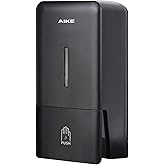AIKE Wall Mount Liquid Soap Dispenser for Commercial Bathroom 27oz Large Capacity Manual Push Pump Black