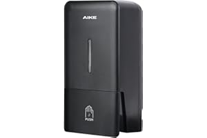 AIKE Wall Mount Liquid Soap Dispenser for Commercial Bathroom 27oz 800ml Large Capacity Manual Push Pump Black