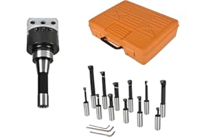 Timunr 3 Inch Boring Head Set R8 Shank with 12Pcs 3/4 Inch Boring Bar Set 3Pcs Hex Wrench