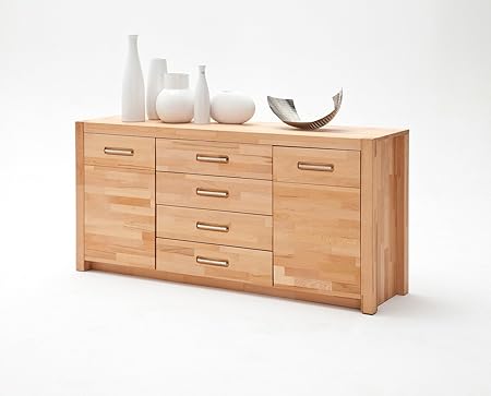 lifestyle4living Sideboard, Kommode, Highboard, TV-Board, Flurkommode, Anrichte, Schlafzimmerkommode, Kernbuche, teilmassiv, 