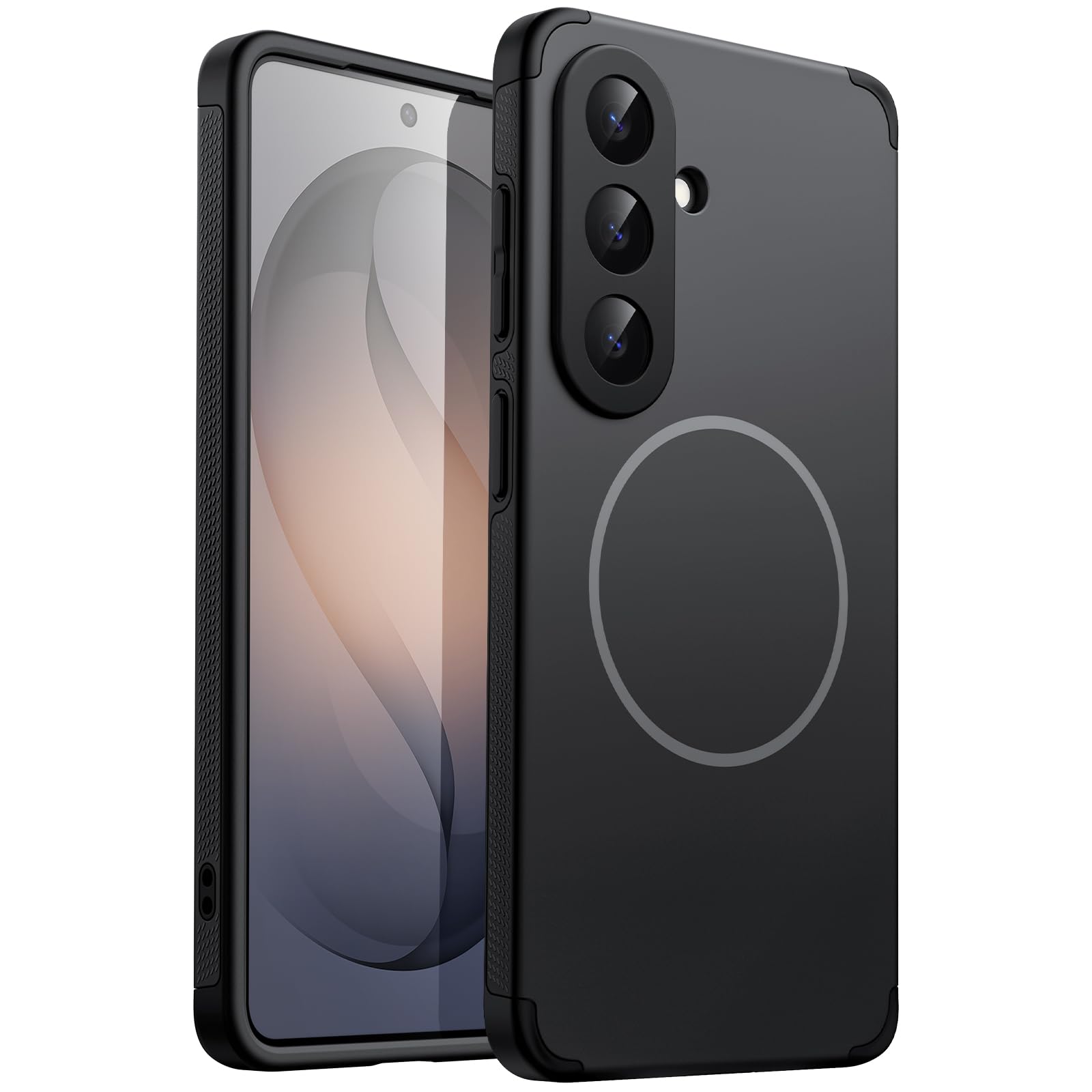 JETech Magnetic Case for Samsung Galaxy S26, Compatible with MagSafe, Dual-Layer Heavy Duty Shockproof Phone Cover, Camera Lens Full Protection, Anti-Scratch Hard PC Back (Black)
