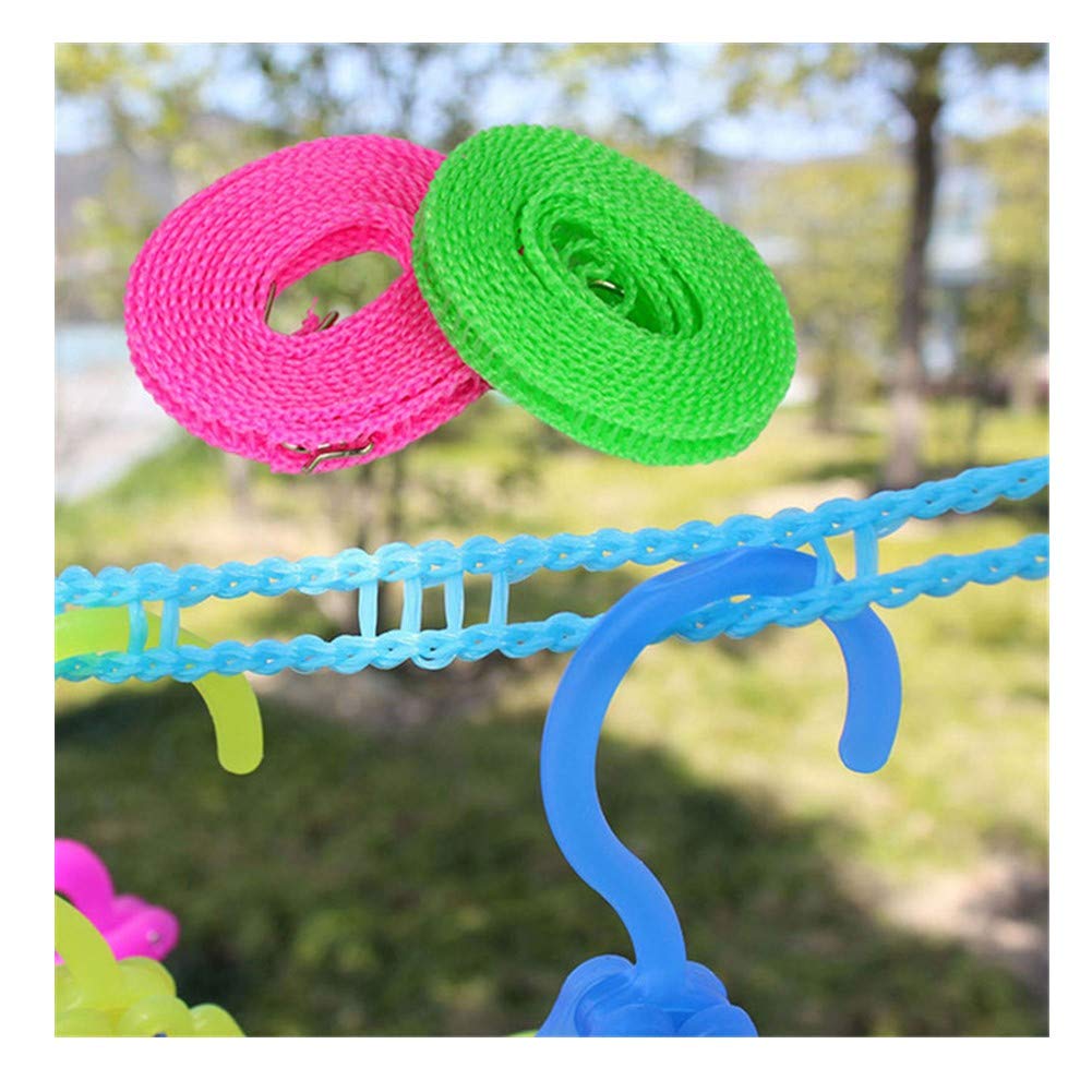 nadamuSun Trapezoid Clothesline, 5m Portable Windproof Clothesline for Outdoor Indoor Home Travel Drying (2Pcs /Set)