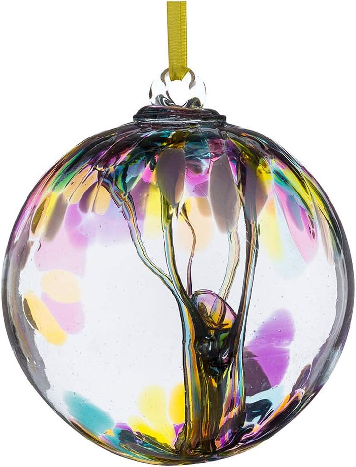 Sienna Glass Spirit Ball, Multi-Colour Pink, 11 x 11 x 14 cm