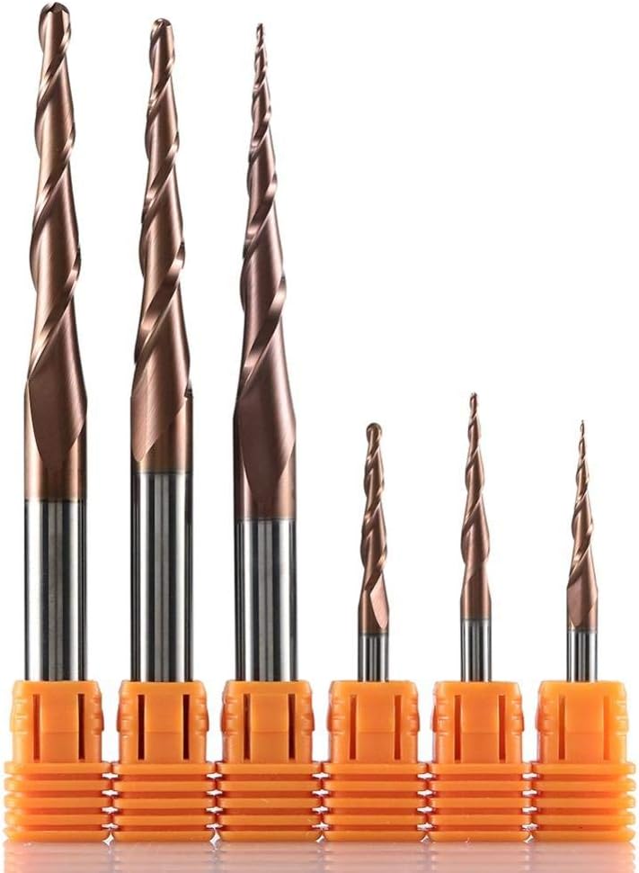 Drill Bit Sets HRC62 Solid Carbide Ball Nose Tapered End Mills CNC