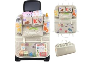 COMFY RIDER – Car Seat Organizer for Baby - Kids Road Trip Storage Organizers, Backup Diaper Bag, Gift for Moms Dads, Emergency Stroller Bag, Backseat Kick Mat, Travel Accessory