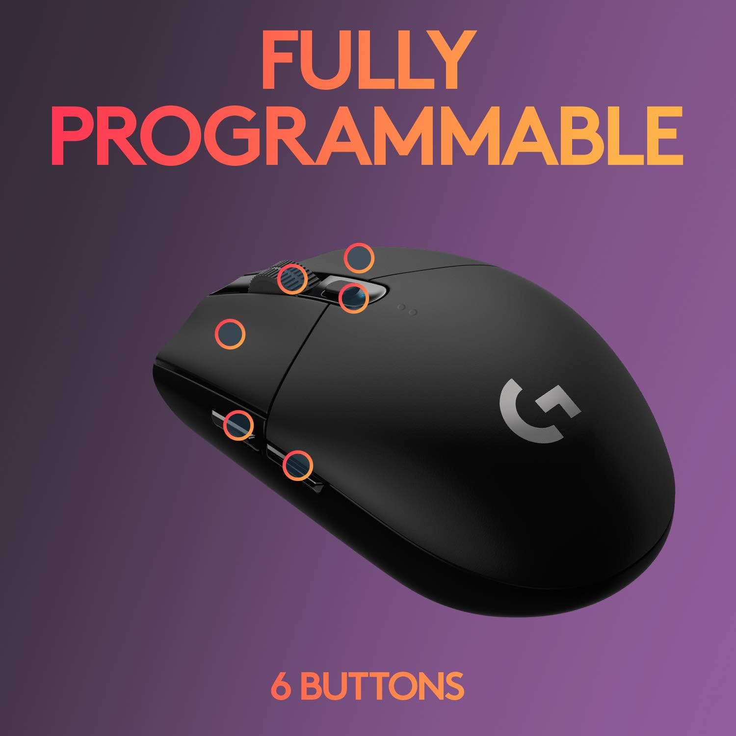 Logitech G305 LIGHSTPEED Wireless Gaming Mouse, Hero 12K Sensor, 12,000 DPI, Lightweight, 6 Programmable Buttons, 250h Battery Life, On-Board Memory, PC/Mac - Black: Computers & Accessories