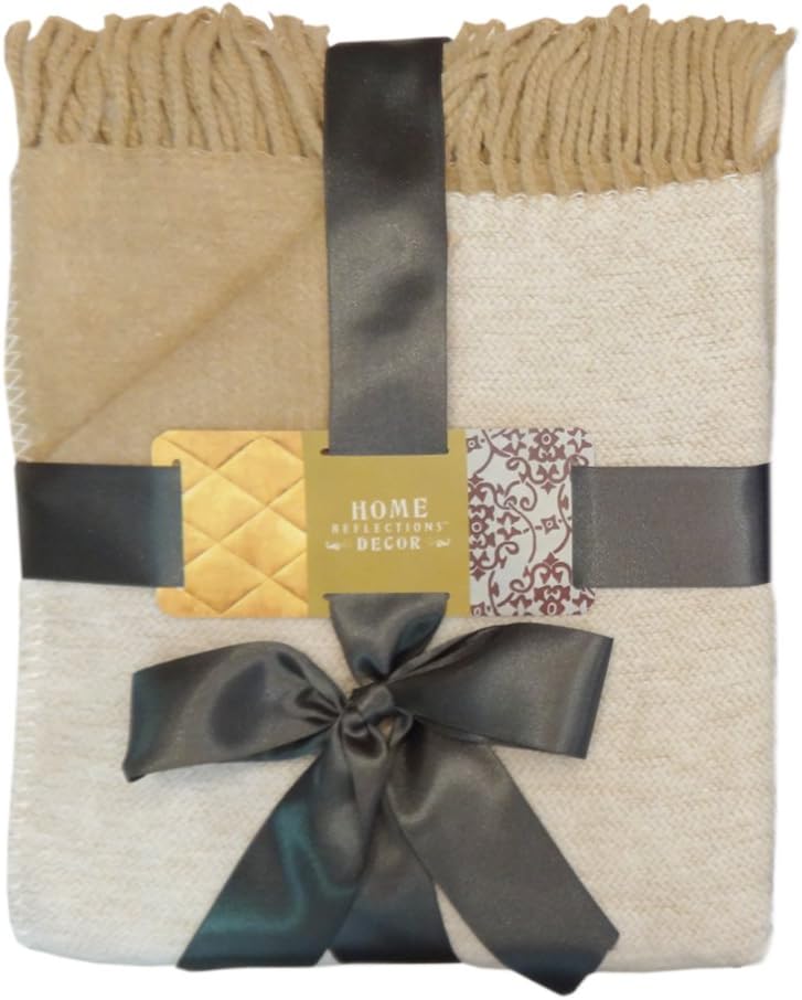 Northpoint Home Reflections European Luxury Reversible Cotton Throw, Ivory