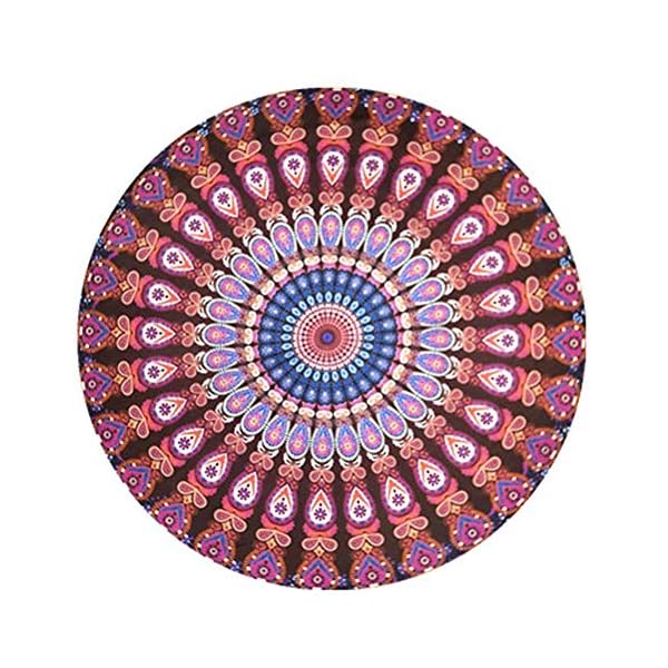 Knowooh India Toalla de Playa Redonda Mandala Hippie Toalla de Playa Redonda Imprimir Hippie Tapiz Playa Picnic Throw… | DeHippies.com
