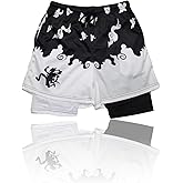 CROWN Anime Compression Shorts - Breathable Stretch Gym Short with Pockets