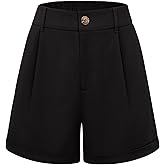 Belle Poque Women Dressy Shorts High Waisted Wide Leg Shorts with Pockets