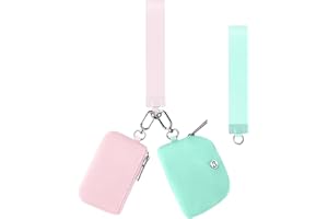 Babysun Zip Around Keychain Wristlet Wallets for Women Dual Pouch Coin Purse with 2 Detachable Keychains Portable Upgrated (G