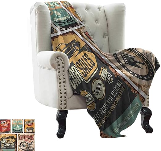 Amazon Com Throw Blanket For Couch Vintage Nostalgic Art Auto