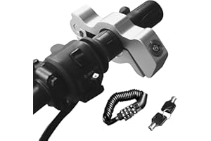 totiancong Motorcycle Locks Heavy Duty Anti Theft, Universal Motorcycle Brake Lock Handlebar Lock with Helmet Lock,Silver