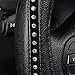 AUTOYOUTH Bling Steering Wheel Cover - Crystal Studded Rhinestone Non-Slip Breathable Design for Women/Girls, Universal Fit 14.5-15 Inch Black