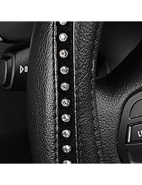 Cobertor de volante Autoyouth resistente, antideslizante, grueso, elegante, de agarre excelente, no tóxico, tamaño estándar 15 pulgadas, Negro