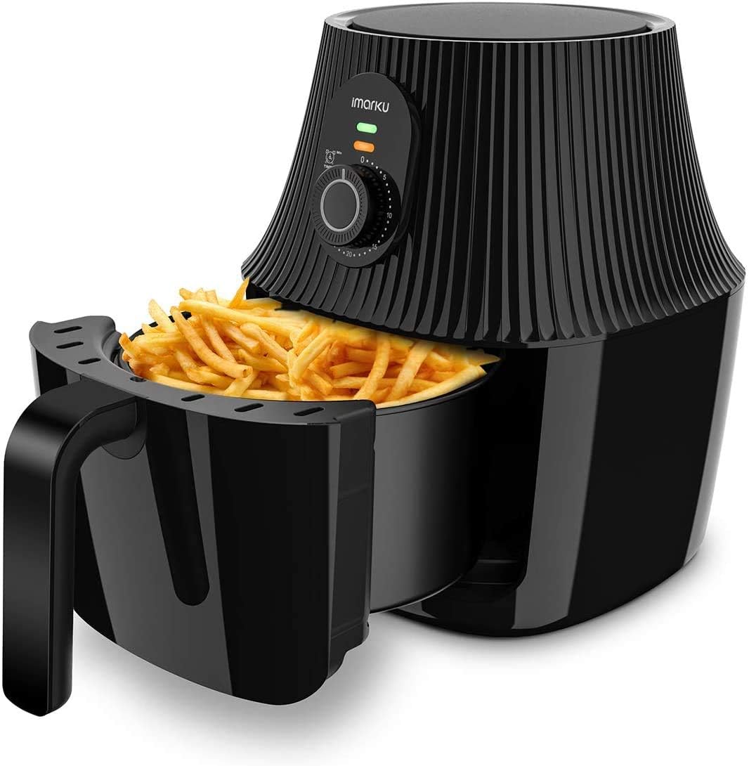 imarku Air Fryer, 2.6QT Electric Hot Air Fryers Fast Oven Cooker with Timer Knob for Air Frying, Roasting and Reheating, Nonstick Basket, No Plastic Smell, 1000W