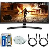 LG 29-Inch 21:9 UltraWide FHD (2560x1080) IPS Curved Monitor with FreeSync (29UC88) with 2x HDMI to HDMI Cable 6', 6 Outlet Wall Tap w/ 2 USB Ports White &amp; TV/LCD Screen Cleaning Kit