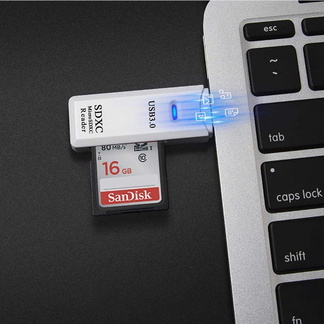 Junio1 Lettore di schede USB 3.0 Portatile ad Alta velocità per Computer Smartphone Lettori schede di Memoria Esterni