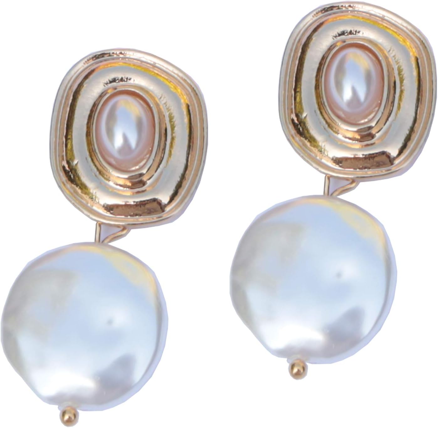 Women's Fashion Korean Style Earring Letter D Unblance Design Stainless Steel (White)