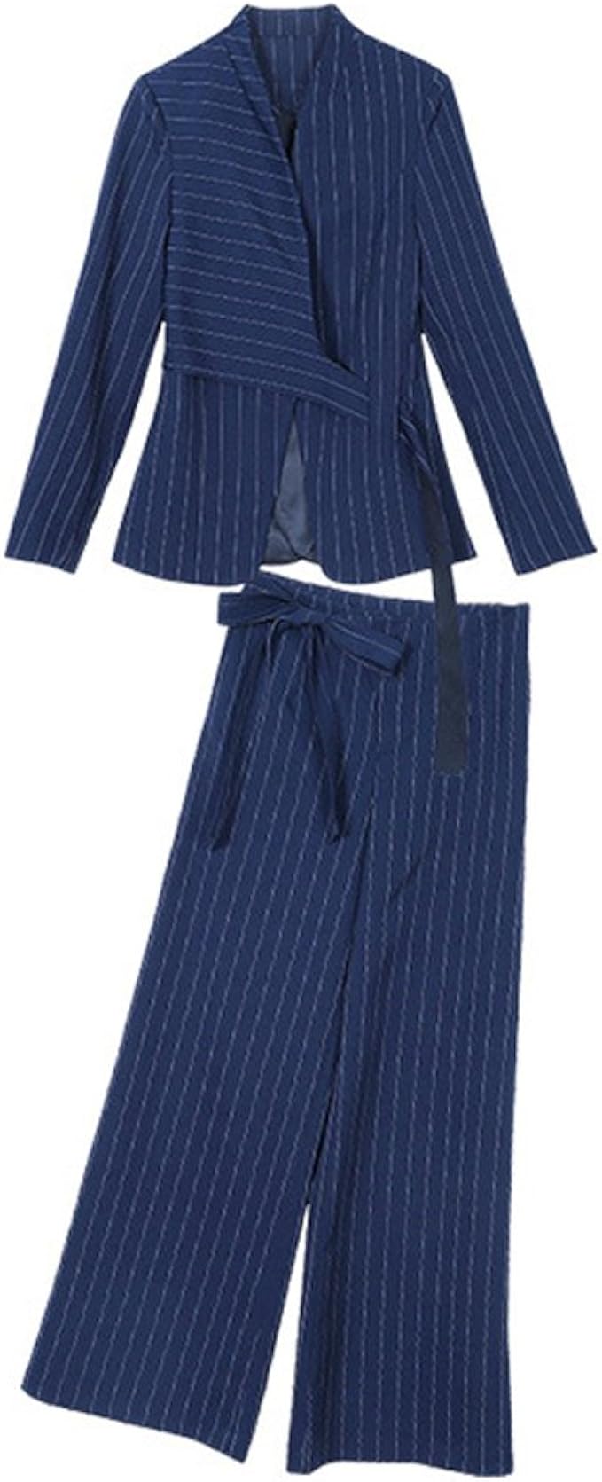 Amazon スーツ セットアップ パンツスーツ ワイトパンツ 入学式 レディース スーツ ママ セットアップ パンツスーツ おしゃれ 入園式 セレモニー 通勤 ストライプ レディース パンツスーツ 大きいサイズ ネイビー Xl パンツスーツ 通販