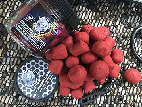 Austin Bait Company 3oz (~25/tub) 15mm Tutti Frutti Pop-Up Boilies &amp; Dumbells | Hard Dough Carp Bait &amp; Catfish Bait