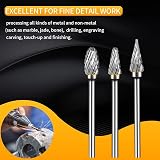 FOTYBEI 10Pcs Tungsten Carbide Rotary Burr Set 1/8 in Shank Dremel Compatible view 2