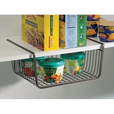 Home Cube 1 Pc Under Shelf Basket Wire Rack Easily Slides Under Shelves For Extra Cabinet Storage Black Amazon In Home Kitchen