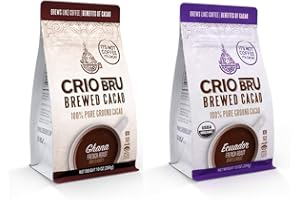 Crio Bru 2 Pack 10 oz French Roast Bundle | Organic Healthy Brewed Cacao Drink | Great Substitute to Herbal Tea and Coffee | 99% Caffeine Free Gluten Free Keto Whole-30 Honest Energy (10oz (2 Pack))