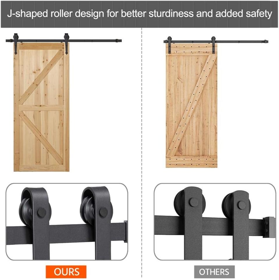 Yaheetech 6 Ft Barn Door Hardware Sliding Garage Closet Door