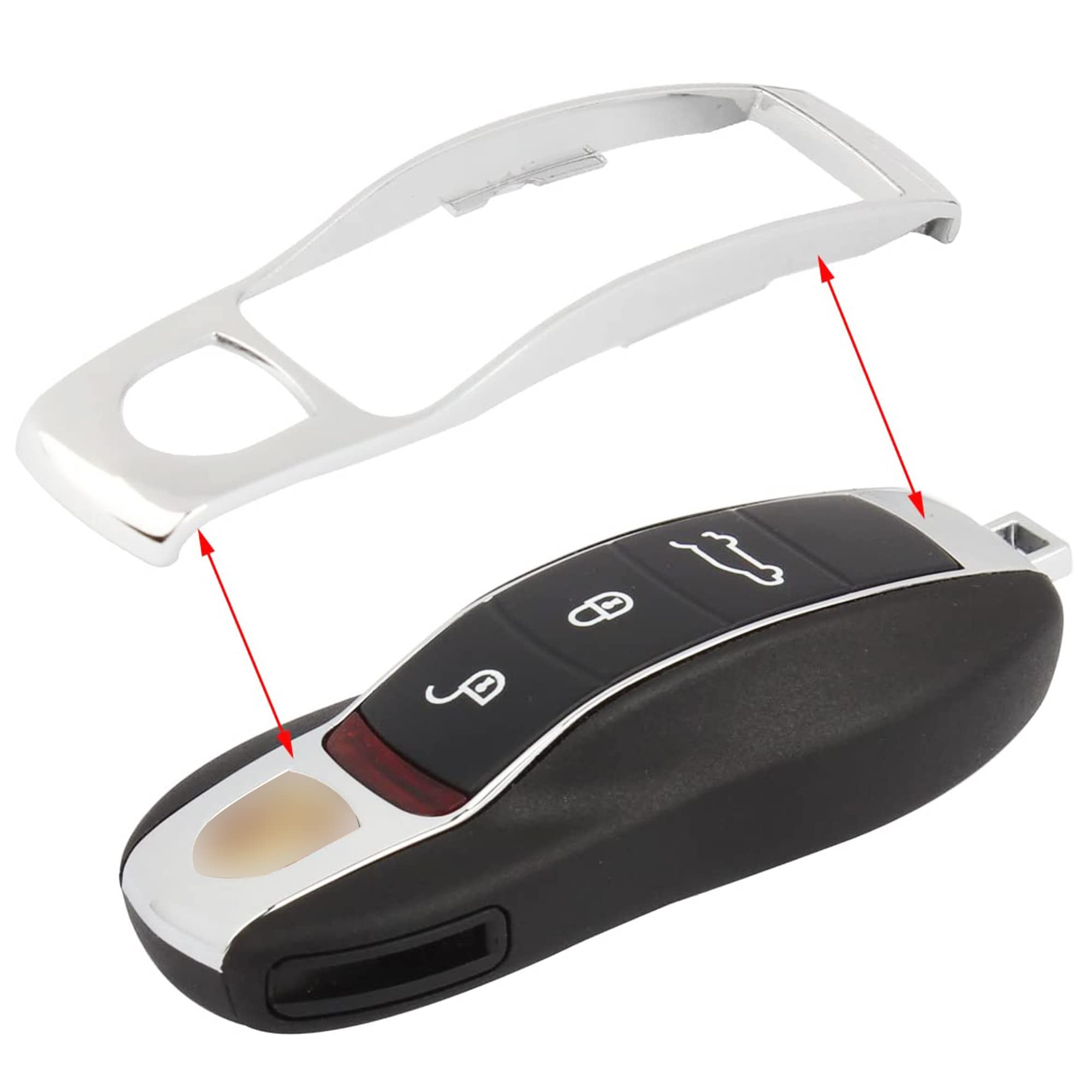 TOMALL Silver Middle Cover for Key Replacement Case Cayenne Panamera Macan 911