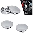 Slykew 4 PCS Car Hub Caps, Outside Diameter 2.36 in Inner Diameter 2.2 in Rim Hub Shell, Car Snap-On Plastic Wheel Center Cover, Suitable for Most Cars (Silver)
