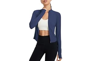 baleaf Women's UPF 50+ Sun Shirts Protection SPF Crop Jacket UV Protection Long Sleeve Full Zip Clothing Lightweight