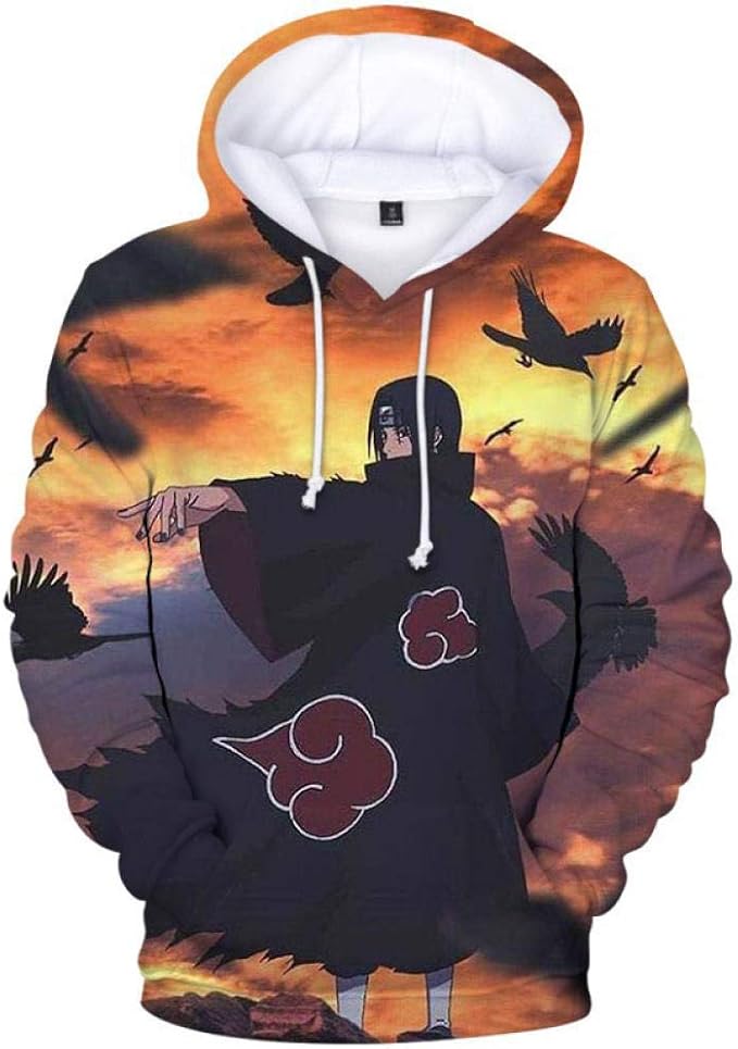 Boys Naruto Hoodies Hokage Ninja Solid Color Hooded Cool Long Sleeve 