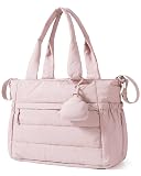 BAGSMART Diaper Bag Tote, Hospital Bag for Labor & Delivery, Maternity Travel Bag with Changing Pad Baby Shower Essentials for Newborn Gifts, Pink Diaper Bag