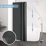 Furlinic Shower Curtain Mould Proof Waterproof Polyester 33x72 Inch Dark Grey view 5