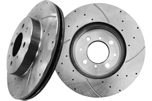 PM Auto Front 262mm Drilled Slotted Brake Disc Rotors Replacement For 1990-2005 Honda Civic