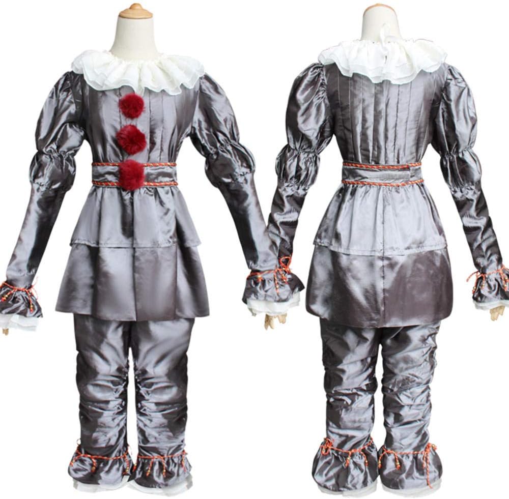 Adult Joker Pennywise Cosplay Costume It Chapter Horror Clown Halloween Party Costume Prop