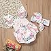 XWDA Baby Girls Romper Cotton Floral Print Newborn Infant Baby Jumpsuits Bodysuits Outfit with Headband