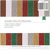 American Crafts Christmas Glitter Paper Pad, 6 by 6-Inch, 24-Pack