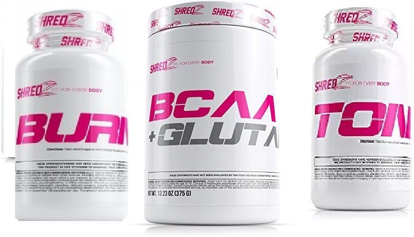 SHREDZ for Her: Deluxe Shape & Tone Bundle, Fat Burner, SHREDZ BCAA,Toner