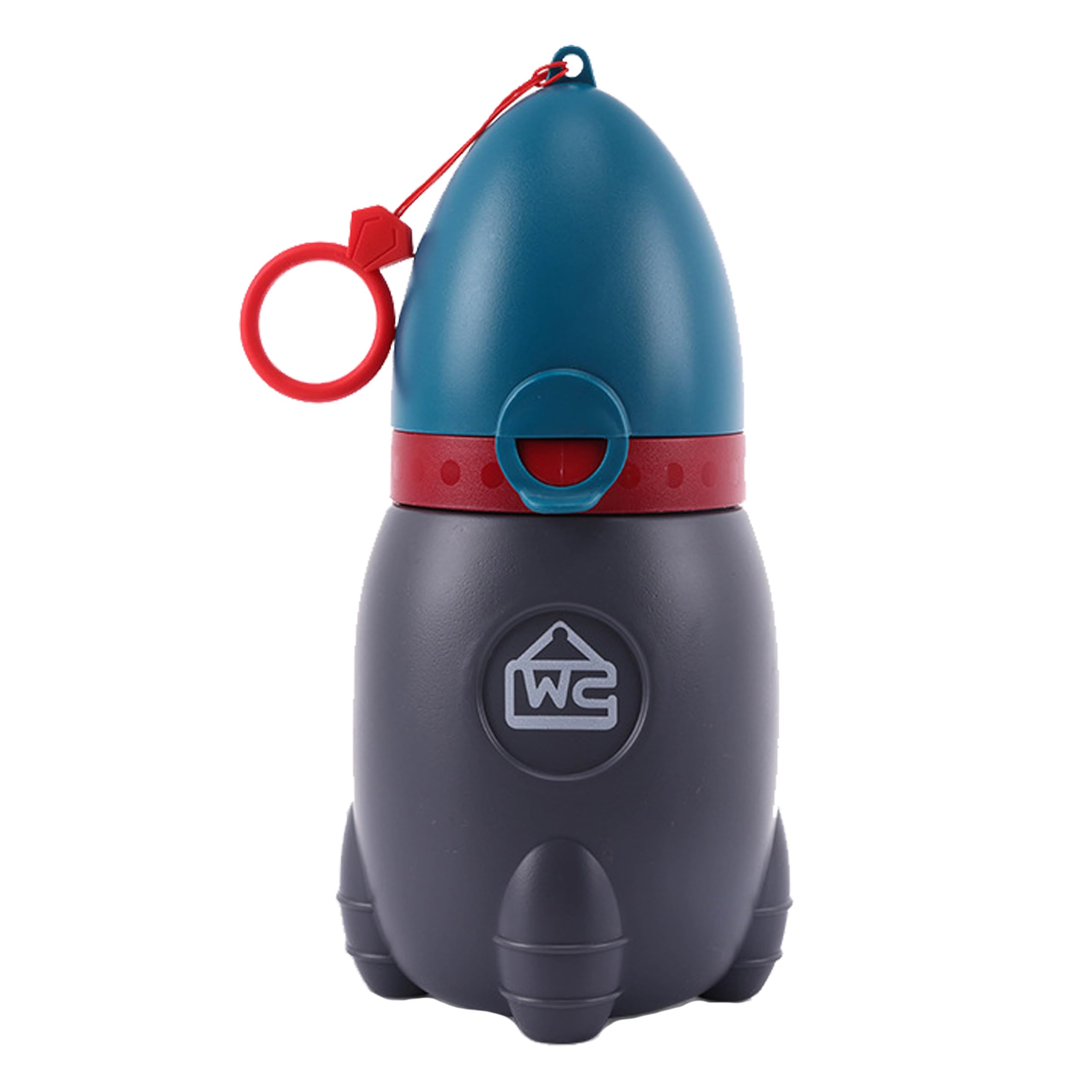ED-Lumos Potty Travel Urinal Portable Pee Training Emergency Toilet for Camping Car Travel Outside Park Kids Boys Girls Rocket Design Grey and Blue 370ML