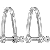 PATIKIL 316 Stainless Steel Twist Shackle 90 Degree 3/16" 5mm, 2 Pcs Twisted Clevis with Screw Pin Marine Grade for Sailing Car Towing Outdoor Tents
