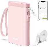 Nelko P21 Label Maker Machine with Tape, Bluetooth Label Printer, Pink | Creative App &amp; Multiple Templates, Inkless Printing, Built-in Cutter, Ideal for School, Teacher Supplies, Office, and Home