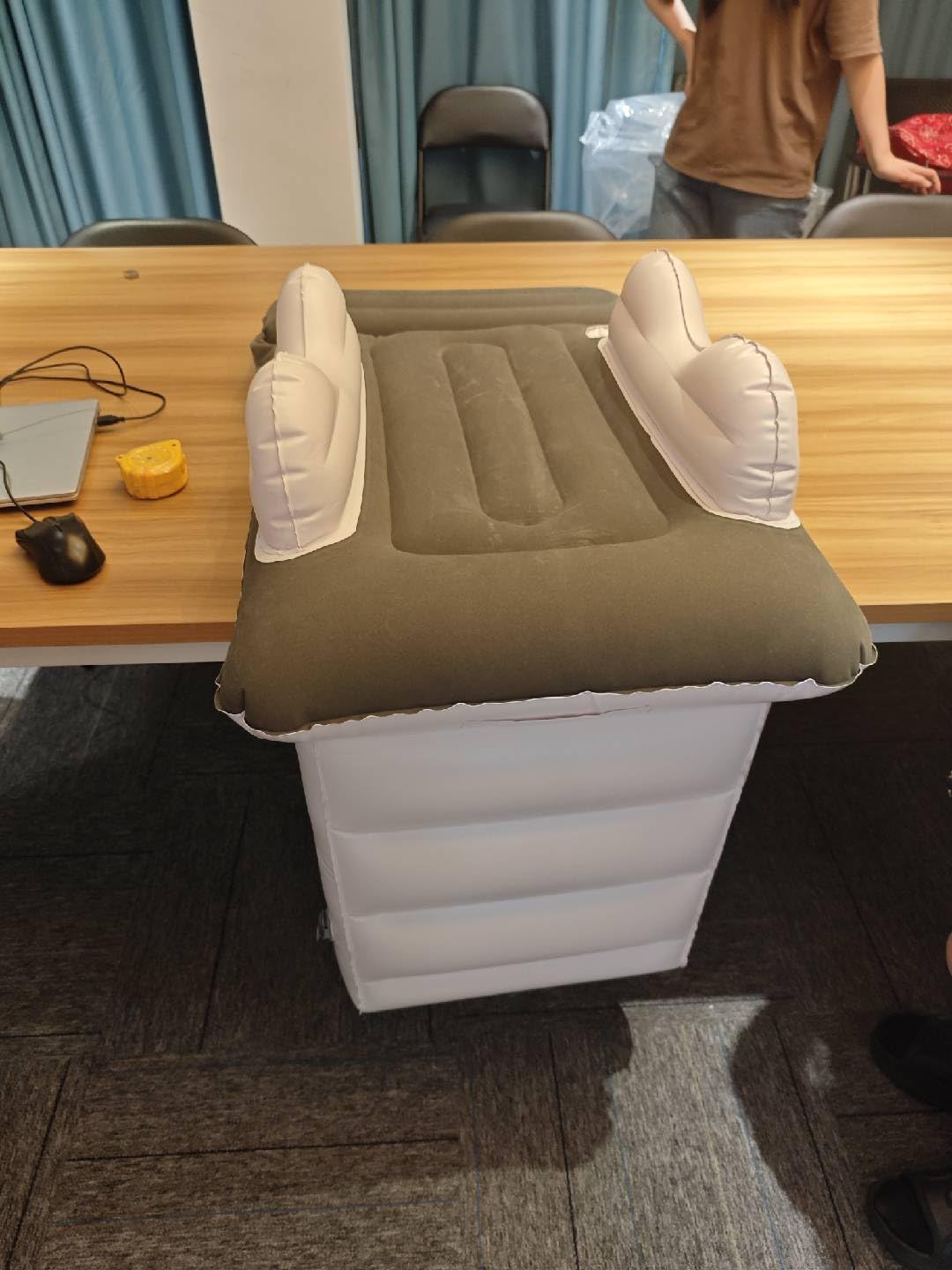 Photo 1 of Abdtech Inflatable Toddler Airplane Bed:Safety &Comfortable - Portable Airplane Blow up Mattress with Pump & Cup Hole - Best Free Mother's Hands for Plane Travel Sleeping